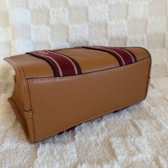 NWT! RARE! Coach CAR77 Refined Pebbled Leather Smith Tote 24 Crossbody In Brown - Picture 5 of 8